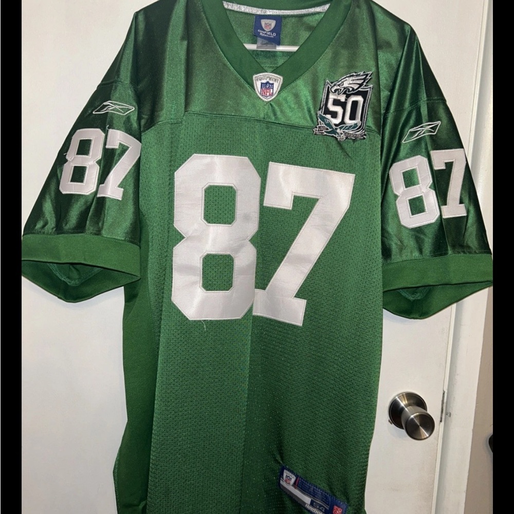 Eagles Brent Celek Reebok OnField Kelly Green 50th Anniversary Patch 54 2XL